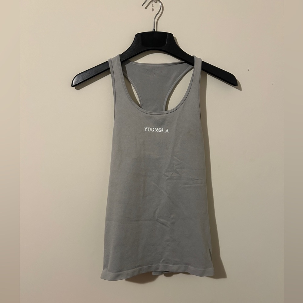YoungLA Gray Fitted Sleeveless Tank Top